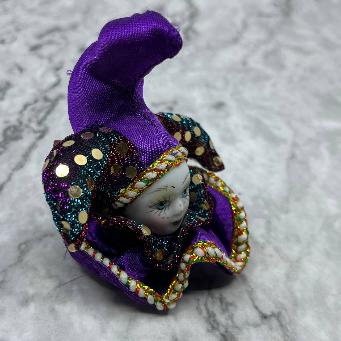 Vintage New Orleans Mardi Gras Purple Jester Head SF1