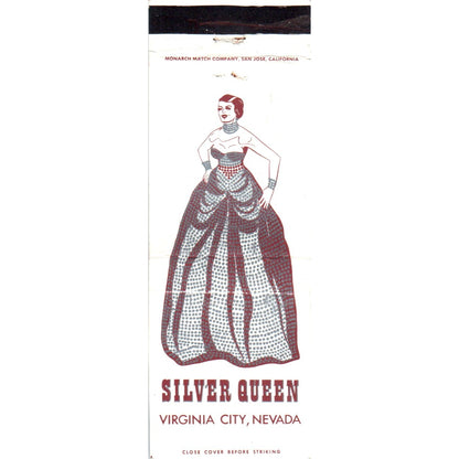 Silver Queen Virginia City NV Advertising Matchbook Cover MM9-8