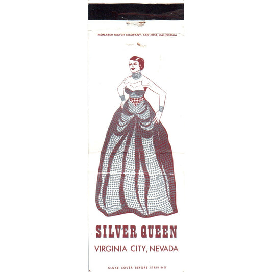 Silver Queen Virginia City NV Advertising Matchbook Cover MM9-8