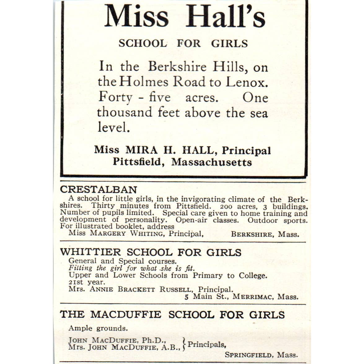 c1920 Harper's Magazine Ad - Lasell Seminary Guy W. Winslow Auburndale MA EA3