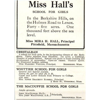 c1920 Harper's Magazine Ad - Lasell Seminary Guy W. Winslow Auburndale MA EA3