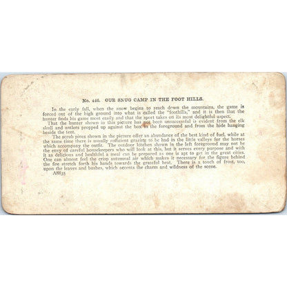 Victorian Snug Camp in the Foothills - Antique Stereoview Card TJ1-C1