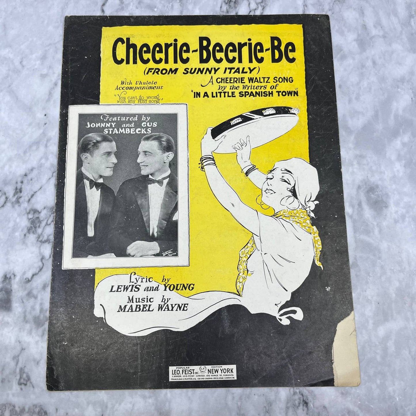 CHEERIE-BEERIE-BE Lewis/Young/Wayne 1927 RUSS MORGAN Sheet Music TH1
