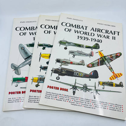 COMBAT AIRCRAFT OF WORLD WAR II Poster Book 3 Volume Lot - ENZO ANGELUCCI TD3