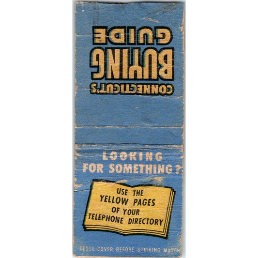 Connecticut Yellow Pages Buying Guide Advertising Matchbook Cover SA1-M2