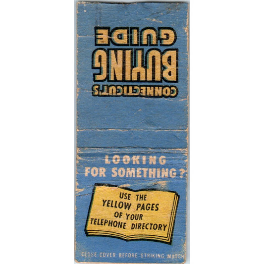 Connecticut Yellow Pages Buying Guide Advertising Matchbook Cover MM9-10
