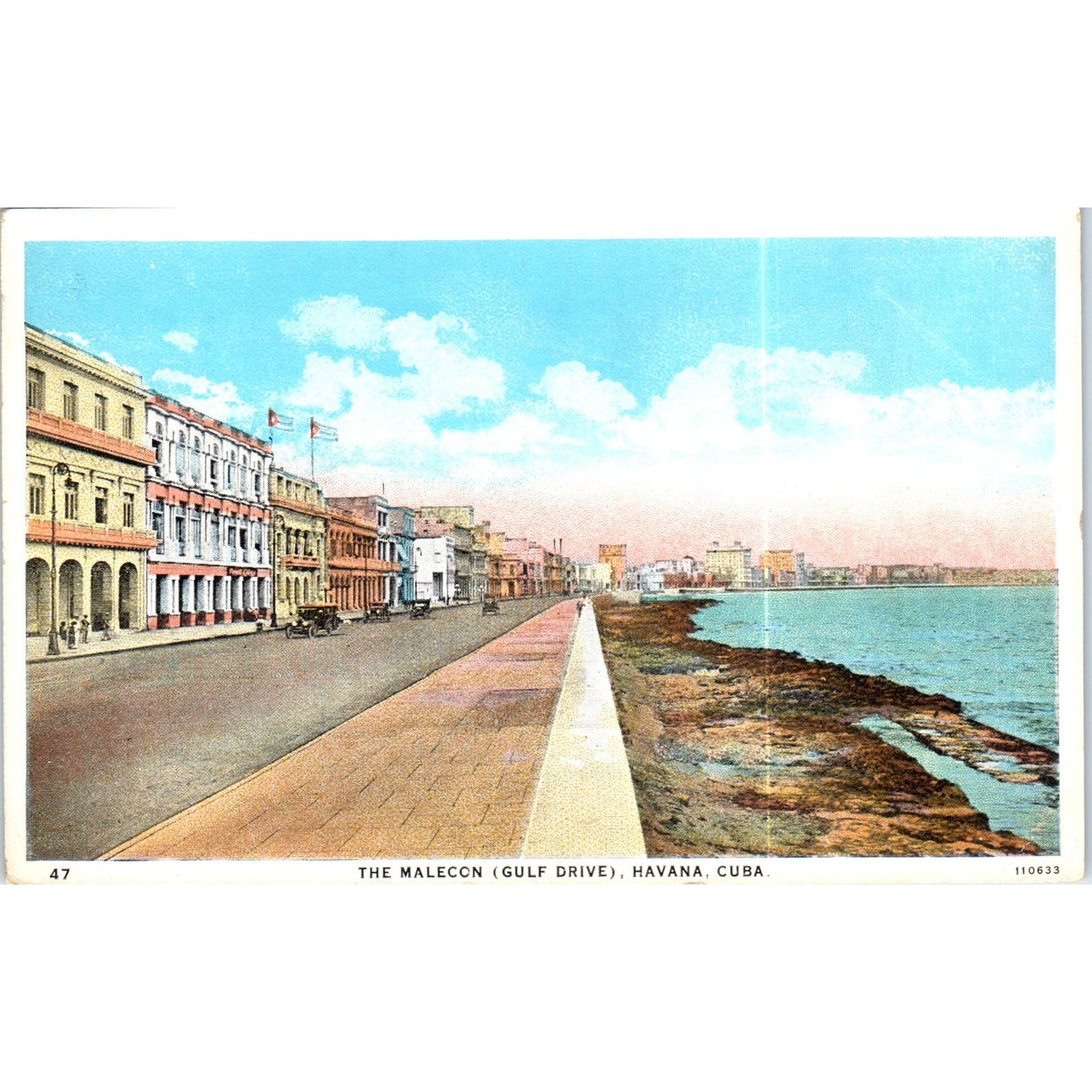 The Malecon Gulf Drive Havana Cuba Original Postcard P3-1