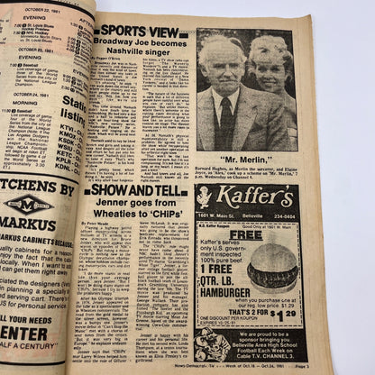 1981 Oct 18 Bellville IL News-Democrat TV List Barnard Hughes & Elaine Joyce A18