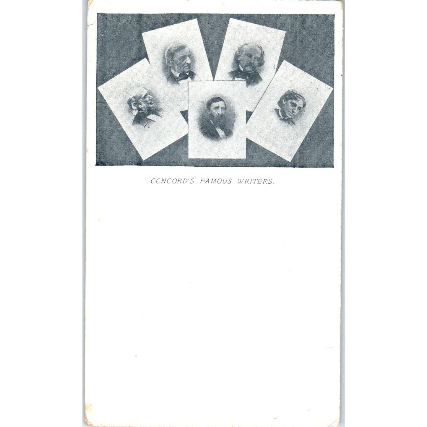 Concord's Famous Writers c1905 UNUSED - Original Postcard TJ9-P1