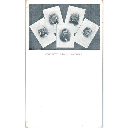 Concord's Famous Writers c1905 UNUSED - Original Postcard TJ9-P1