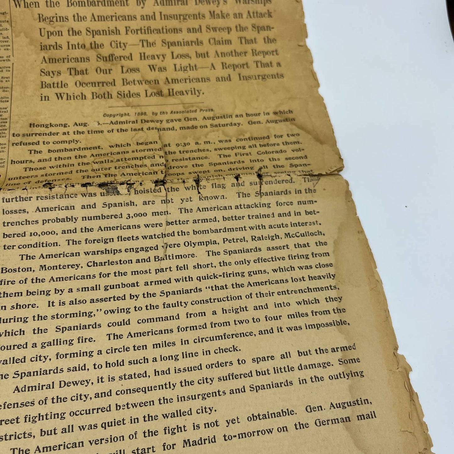 1898 Spanish American War Pioneer Press - Land Fight at Manila Philippines FL4