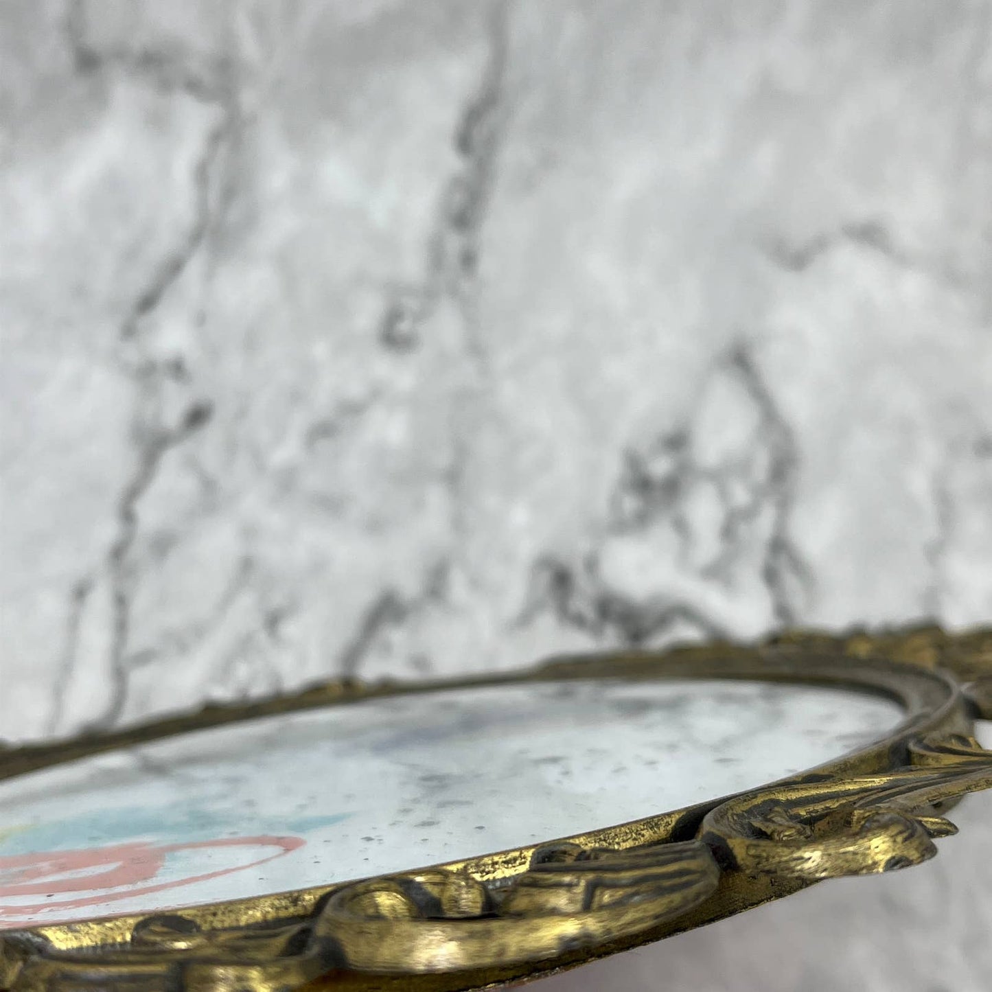 Original Framed Abstract Art Painting 7x10" in Victorian Brass Frame w/ COA TC7