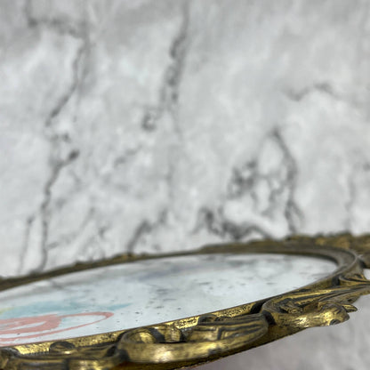 Original Framed Abstract Art Painting 7x10" in Victorian Brass Frame w/ COA TC7