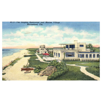 The Dolphin Restaurant and Marine Village Marineland Florida - Postcard TJ8-2