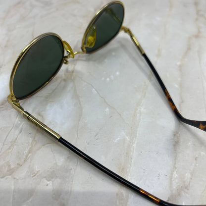 Round Tortoise Shell Gold Tone Sunglasses Eyeglasses Frames TJ1-G2-7