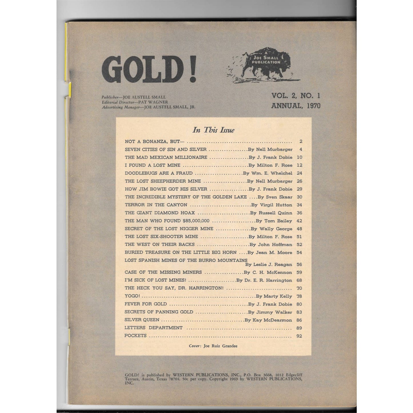 GOLD! Magazine Treasure Hunting Vol.2 No.1 - 1970 Western Publications M1