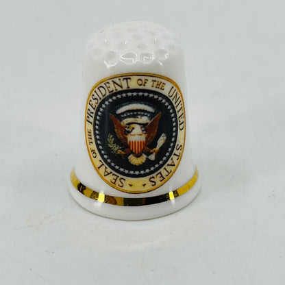 PRESIDENTIAL GREAT SEAL OF THE UNITED STATES EAGLE FLAG BONE CHINA THIMBLE SB1