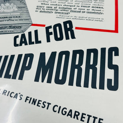 Vintage 1940s Phillip Morris Cigarette Ad Bellboy Smoked Out Throat 8x11 C9