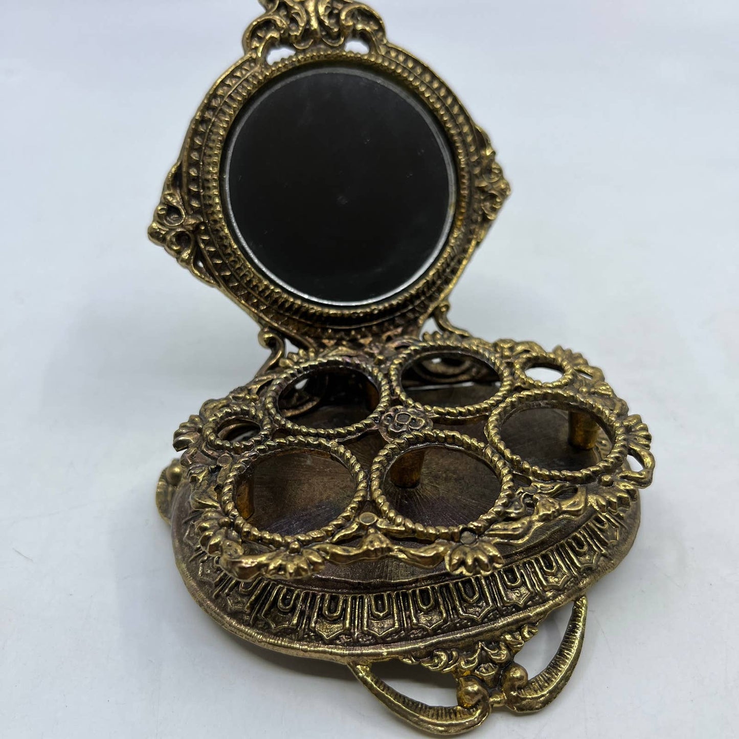 Vintage Celeste Lipstick Holder Gold Tone Filagree Ornate Vanity 5 Tubes TI4