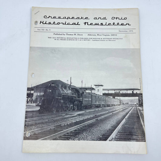 1975 Sept Chesapeake and Ohio Historical Newsletter C&O RR Thomas Dixon WV TE2