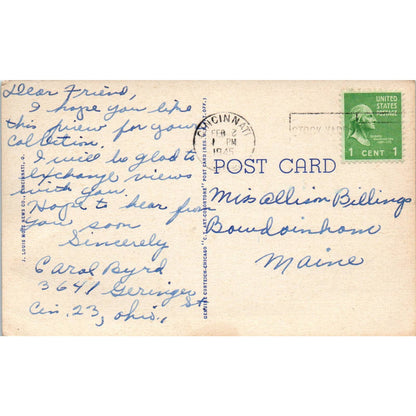 Vintage Postcard A Message From Cincinnati Ohio Queen City of the West TD9