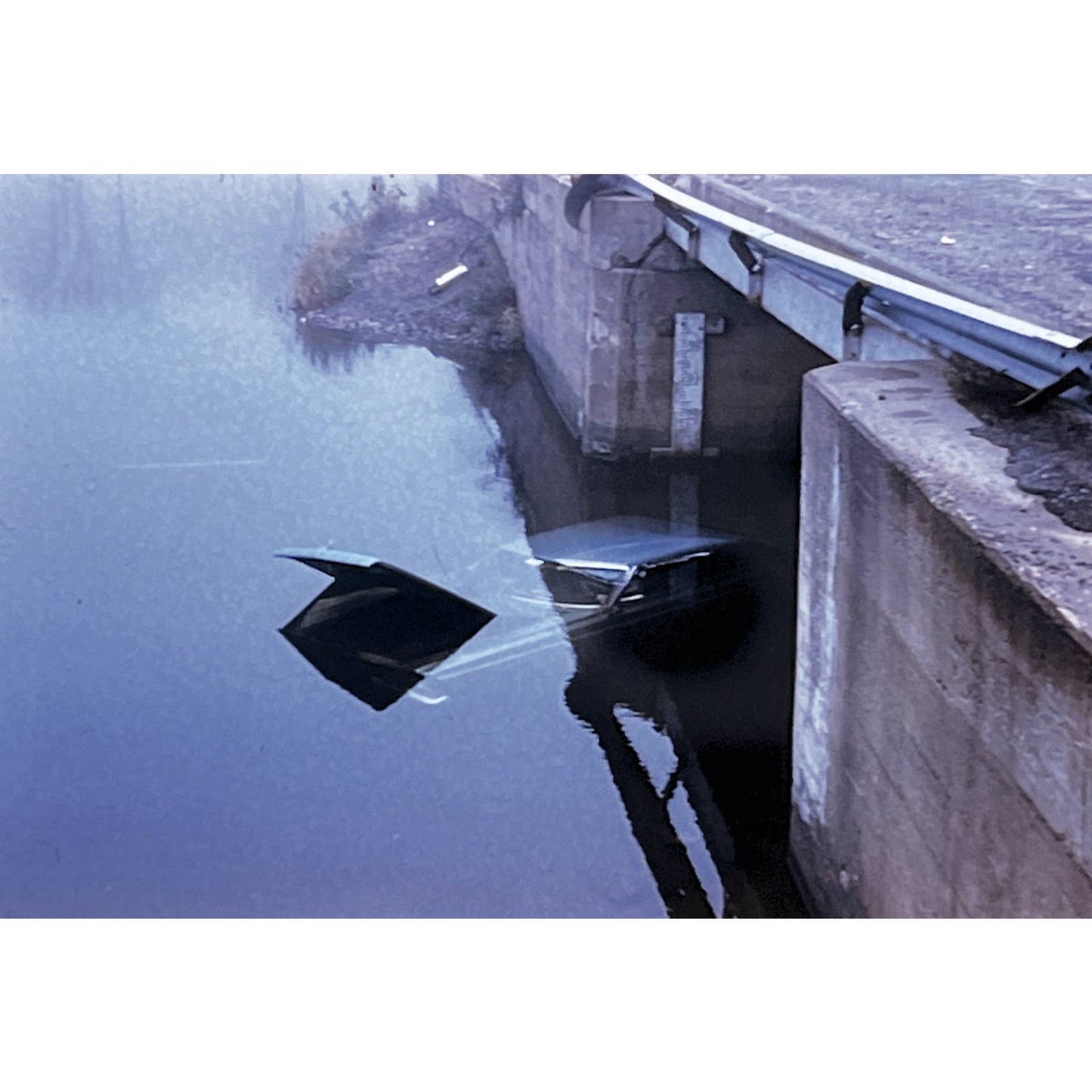 1960s Original Color Slide Car in River Under Bridge Set of 2 2x2 TK2-S4-22