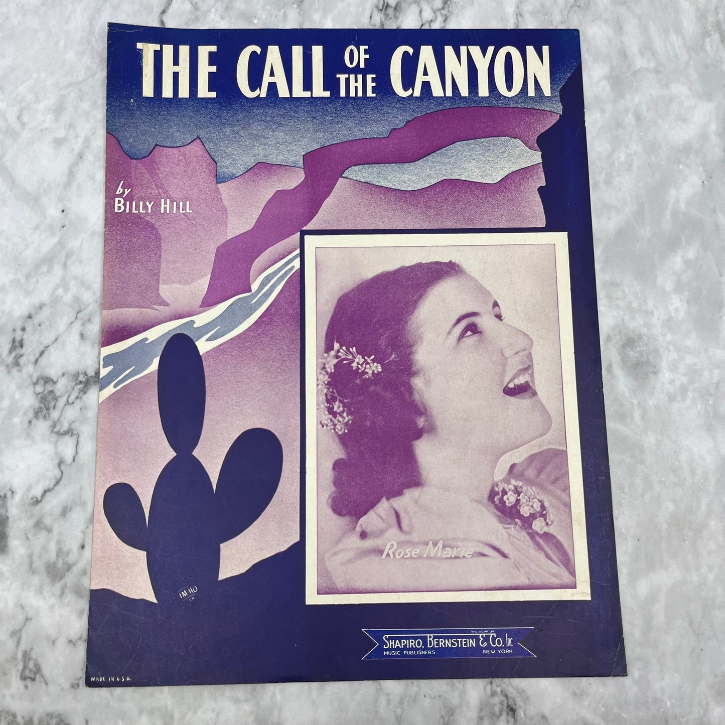 1940 "The Call Of The Canyon" by Billy Hill Sheet Music Rose Marie V38