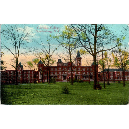 Converse College Front College Spartanburg SC c1910 Original Postcard TK1-27