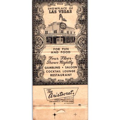 Silver Slipper Showplace of Las Vegas Advertising Matchbook Cover MM10-3