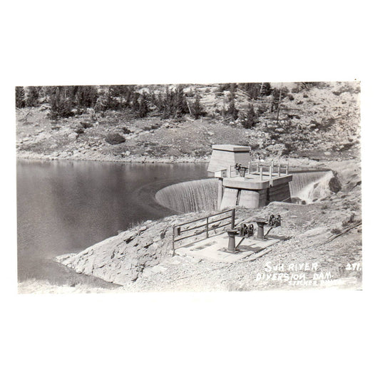 Sun River Diversion Dam Montana - Original Postcard RPPC TJ8-4