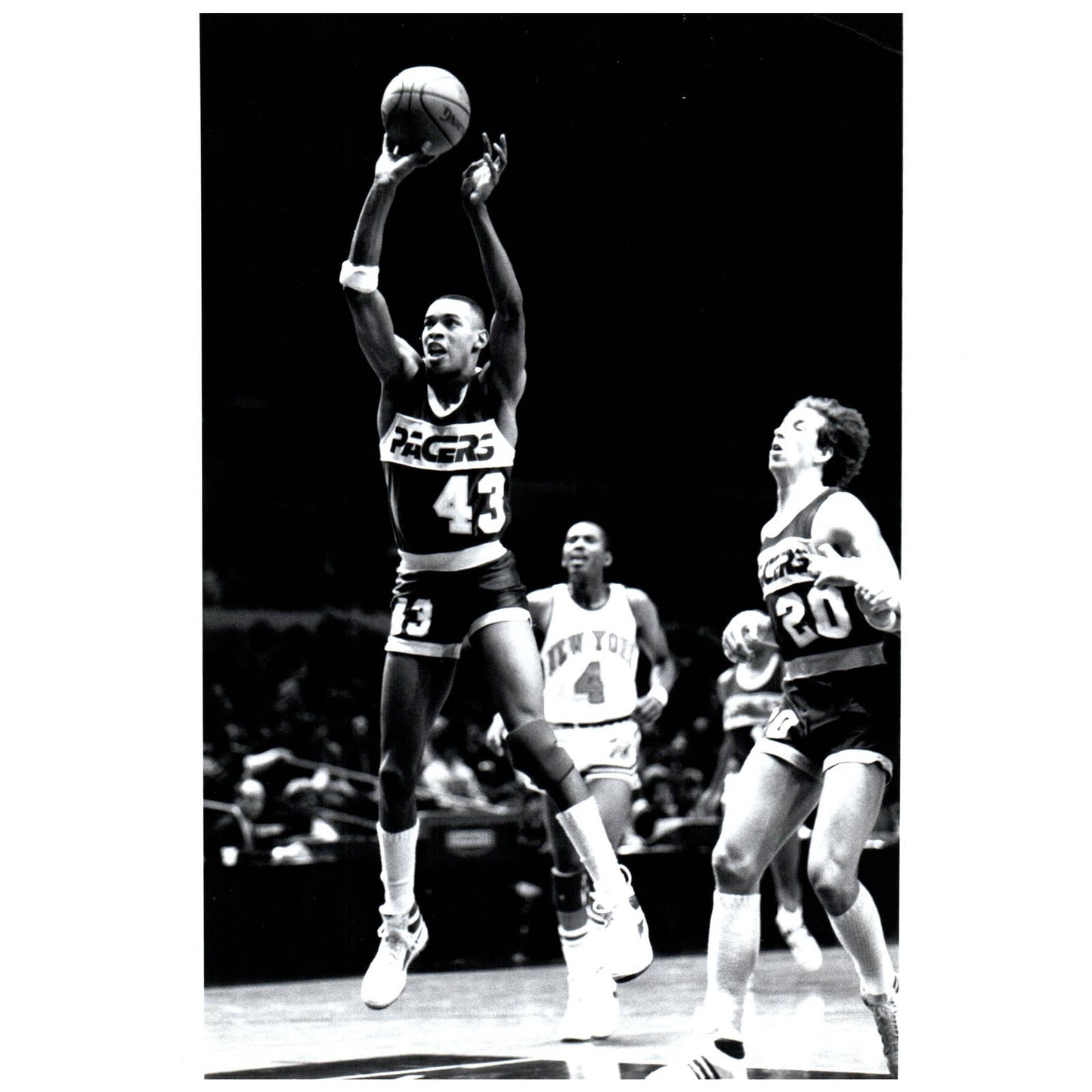 1986 Press Photo Basketball NBA Terrance Stansbury Indiana Pacers 8x10" AD3