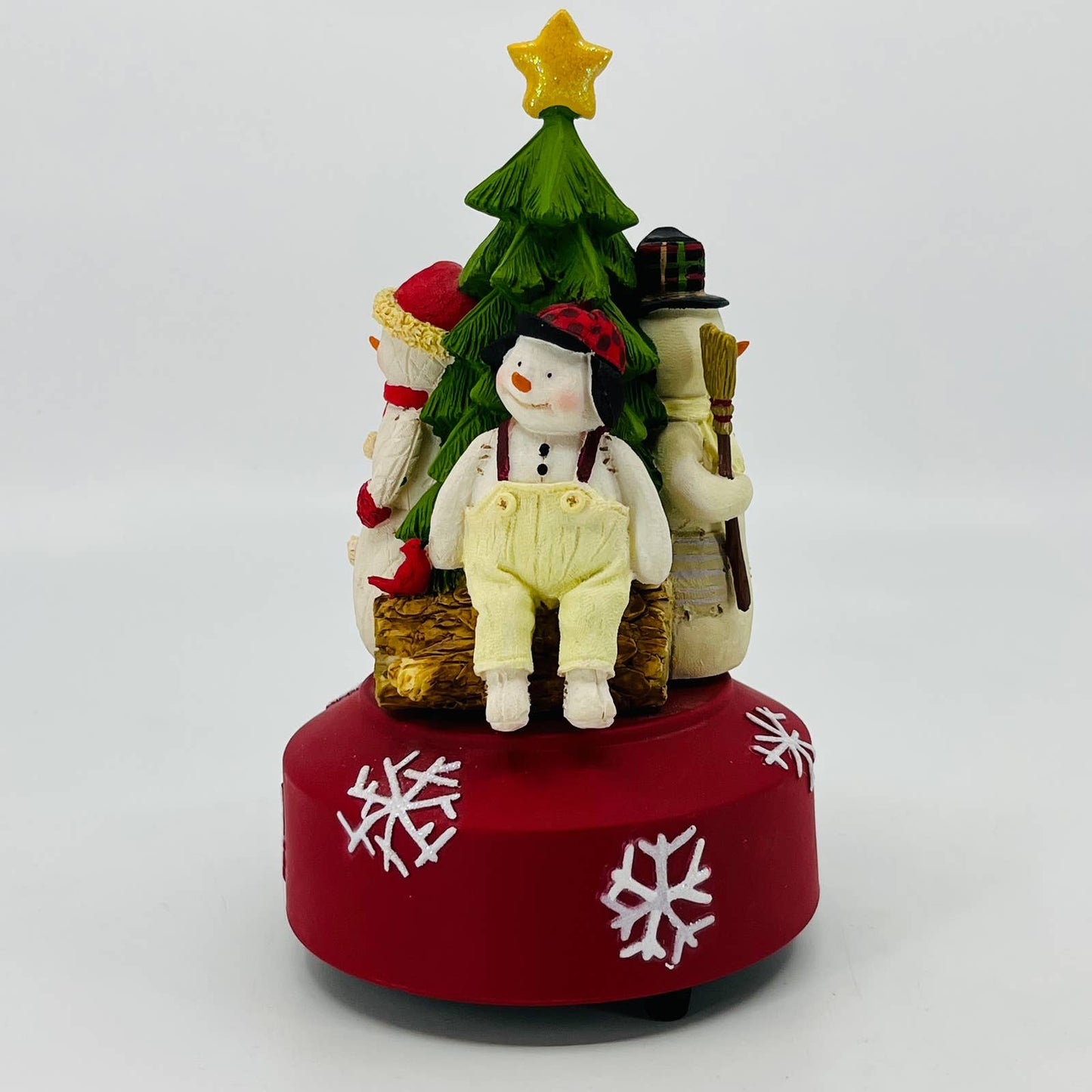 Hallmark Resin Christmas Tree Snowman Revolving Music Box Oh Christmas Tree TC1
