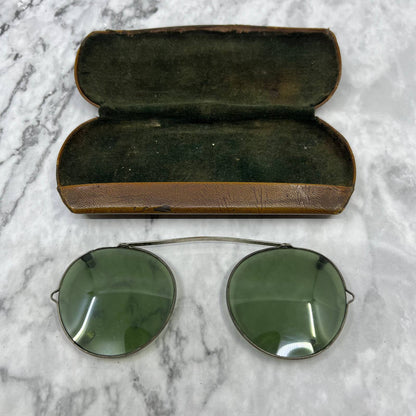 Vintage Aviator Silver Tone clip-on sunglasses frames 4.5 Across SE9