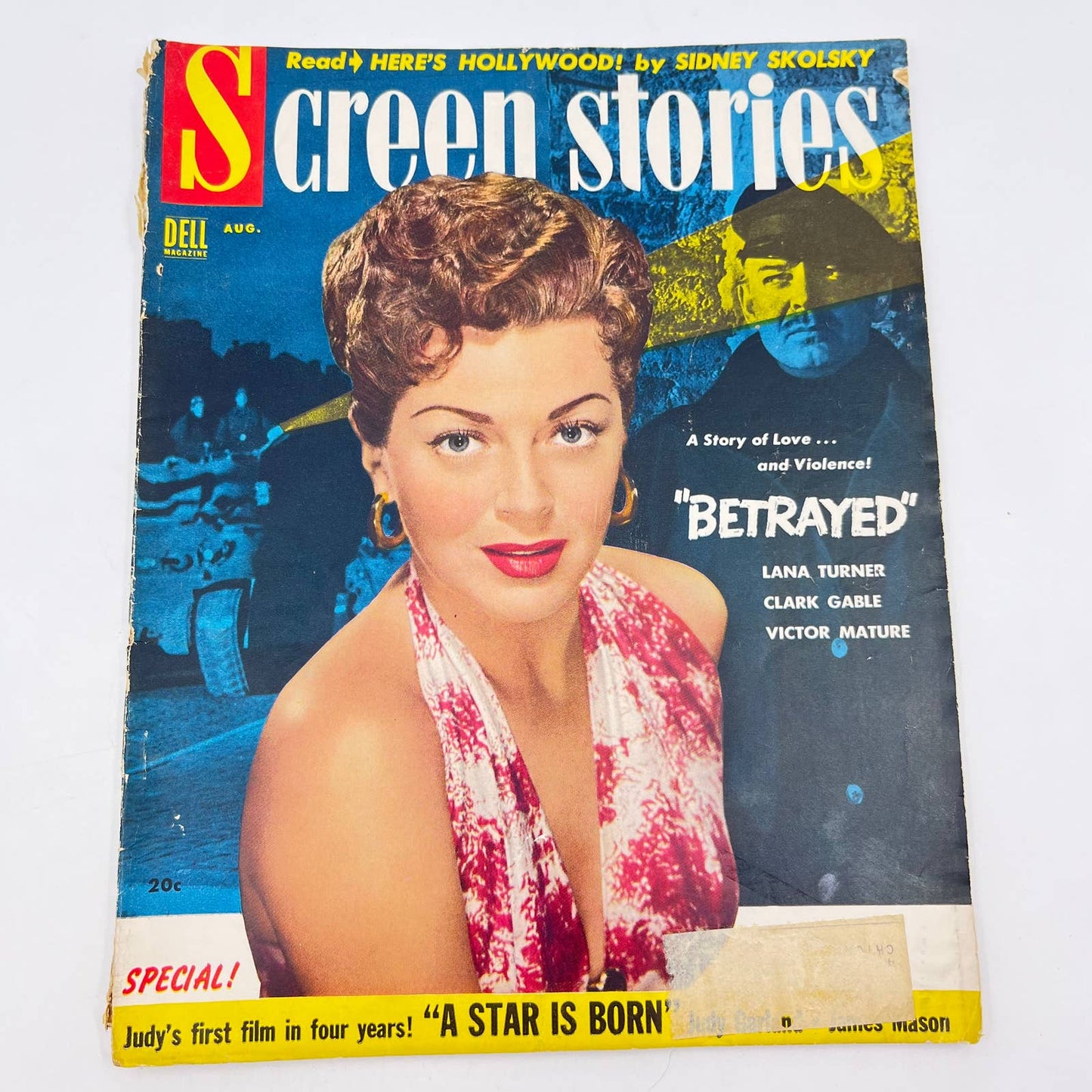 Screen Stories Magazine August 1954 BETRAYED Lana Turner Cover Clark Gable TC6