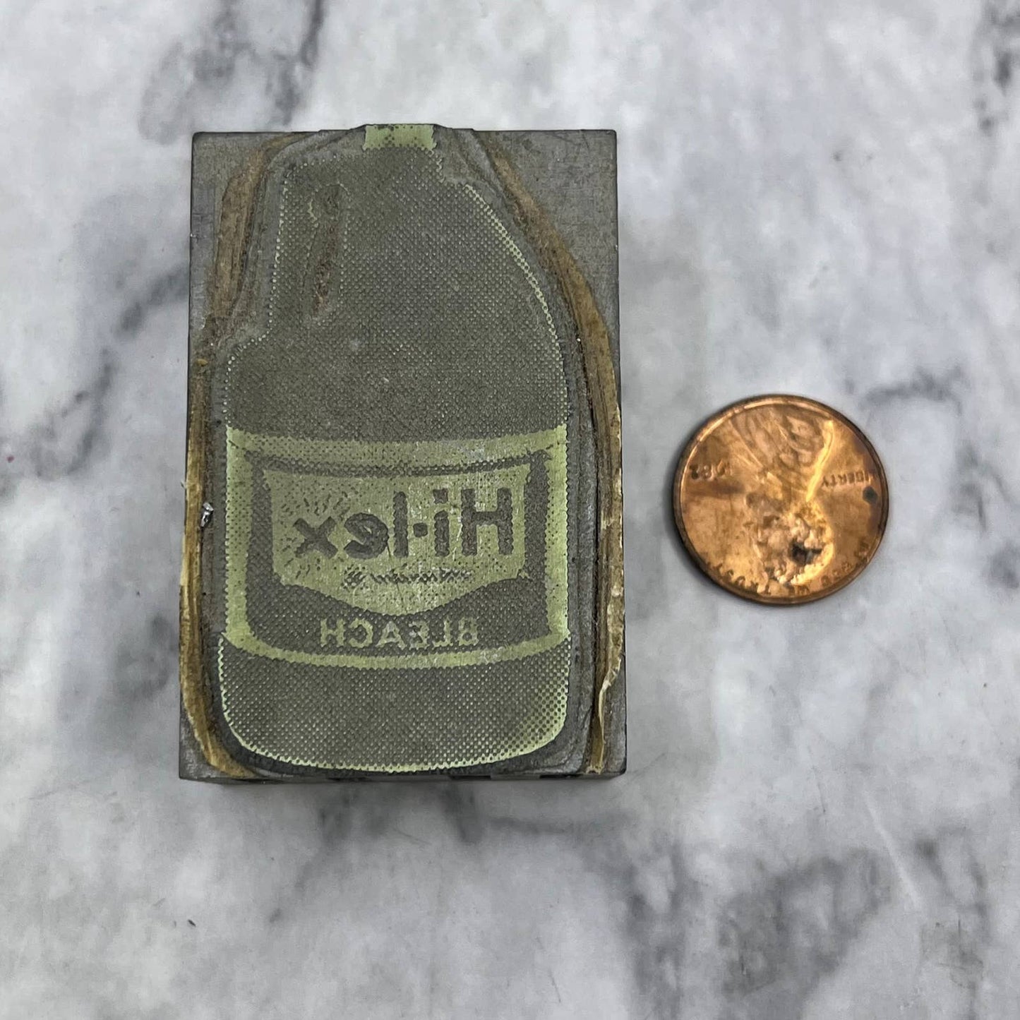 Vintage Printing Letterpress Printers Block Plate Hilex Bleach TJ52