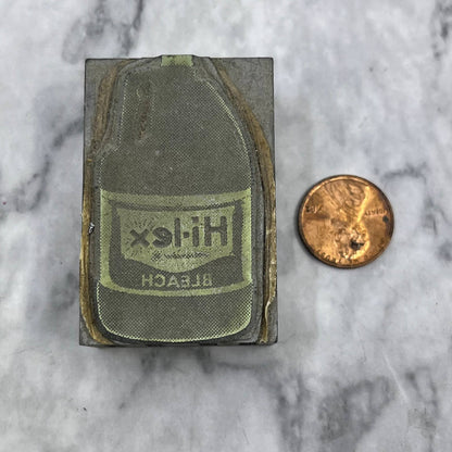 Vintage Printing Letterpress Printers Block Plate Hilex Bleach TJ52