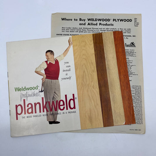 1950s MCM Weldwood Plankweld Paneling Advertising Booklet & Dealer List TH7