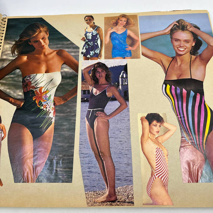1980s LOADED Scrapbook Album 80s Women's  Fashion Swimsuits Beachwear More TI6