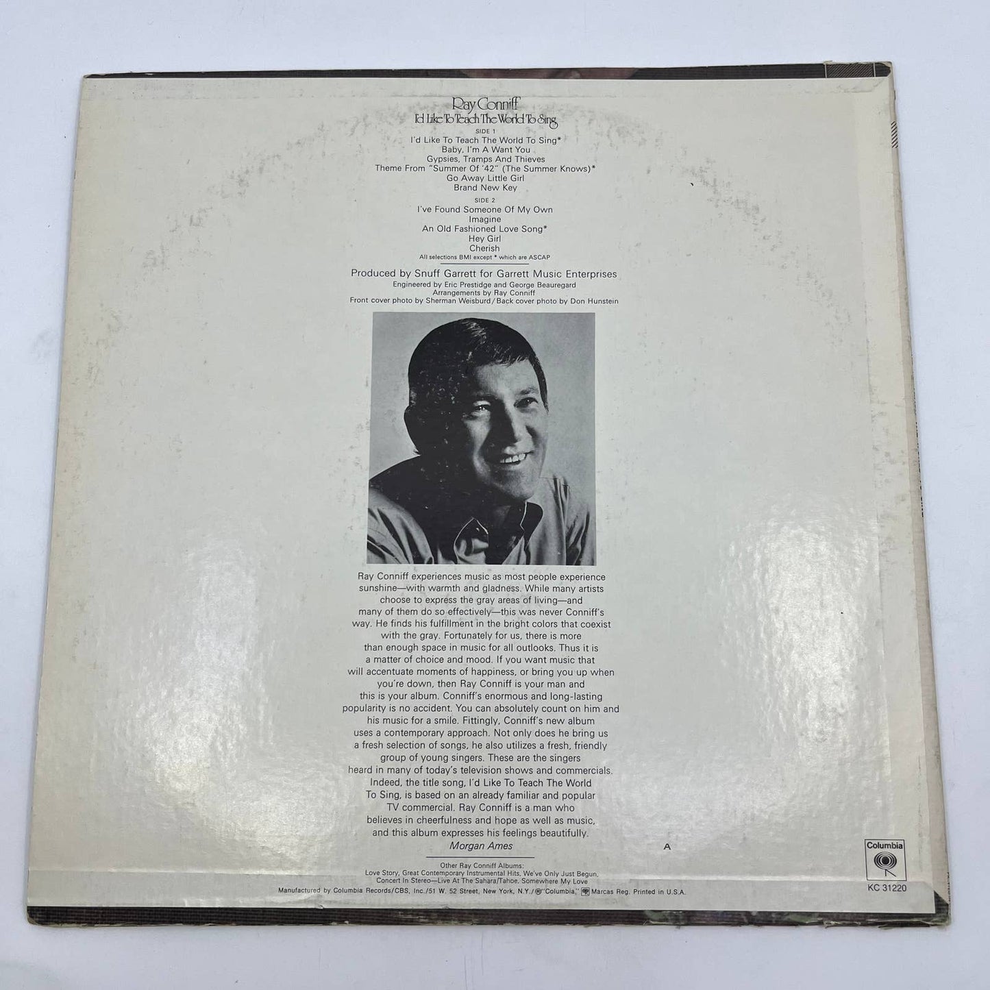 Ray Conniff I’d Like to Teach the World to Sing Record Signed Authenticated TH3
