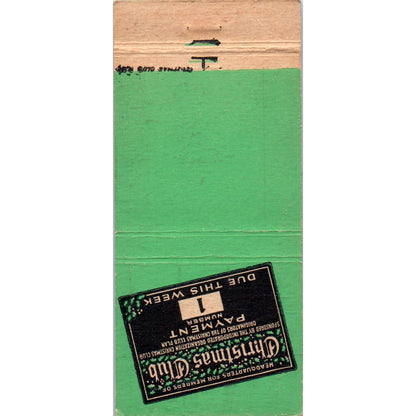 Orange County Trust Co. Christmas Club Advertising Matchbook Cover SA1-M11
