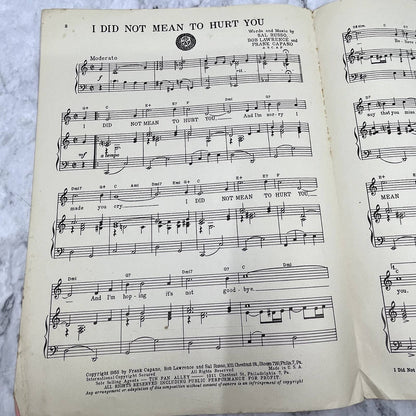 I Did Not Mean To Hurt You Perry Como Sal Russo 1955 Sheet Music TK2-SM2