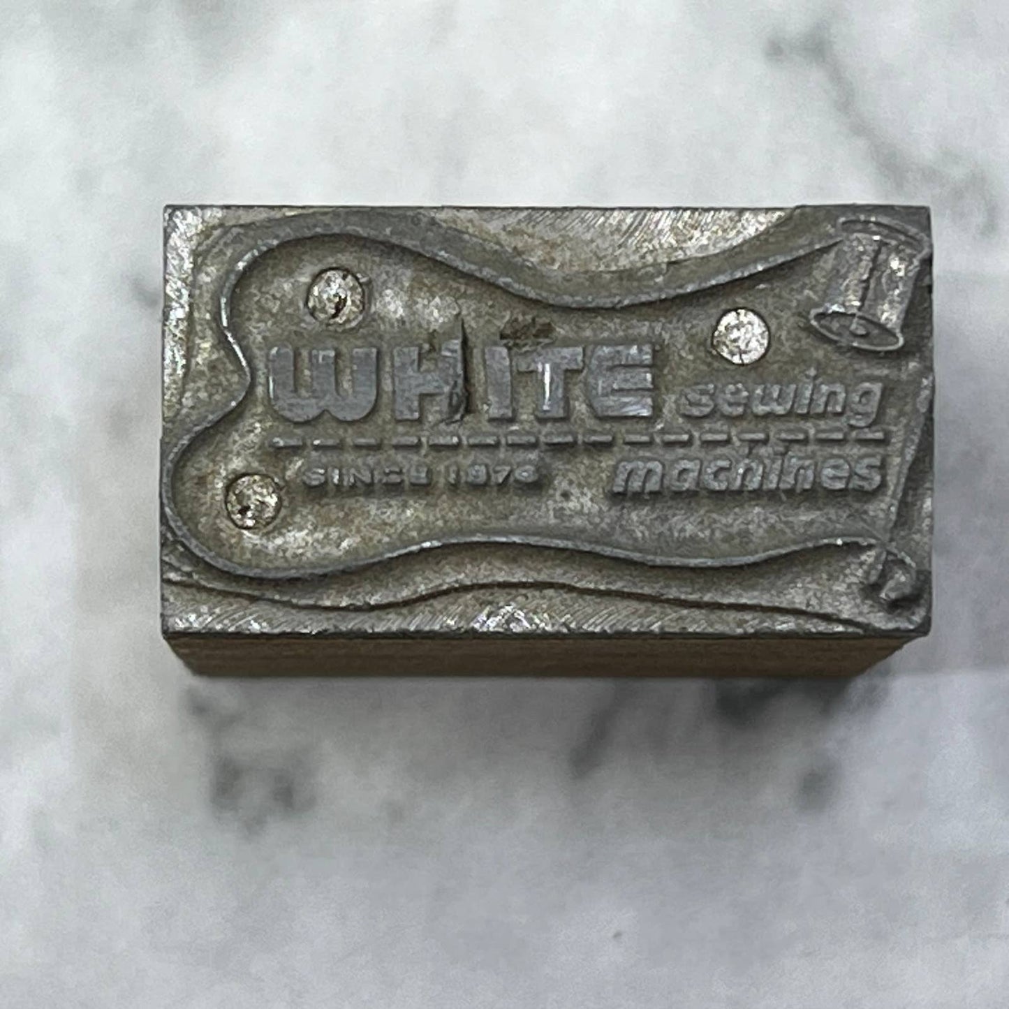 Vintage Printing Letterpress Printers Block Plate White Sewing Machines SE826