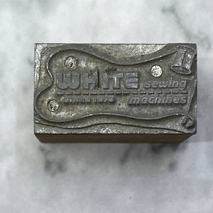 Vintage Printing Letterpress Printers Block Plate White Sewing Machines SE826
