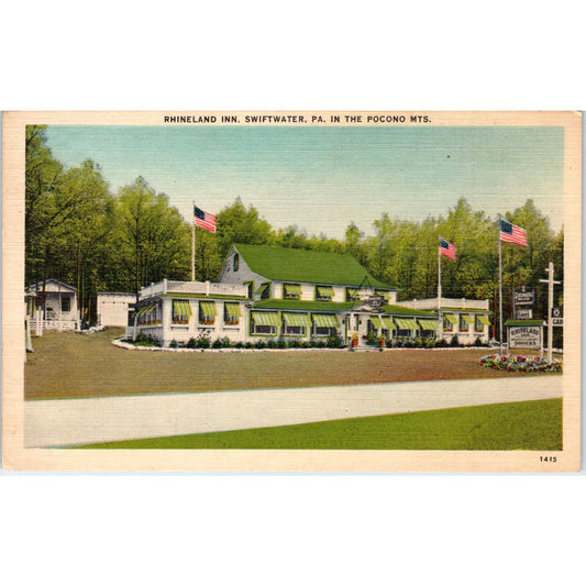 Rhineland Inn Swiftwater PA Pocono Mts - Original Postcard P3-4