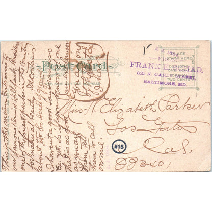 Entrance to Druid Hill Park Baltimore MD Original Postcard TK1-28