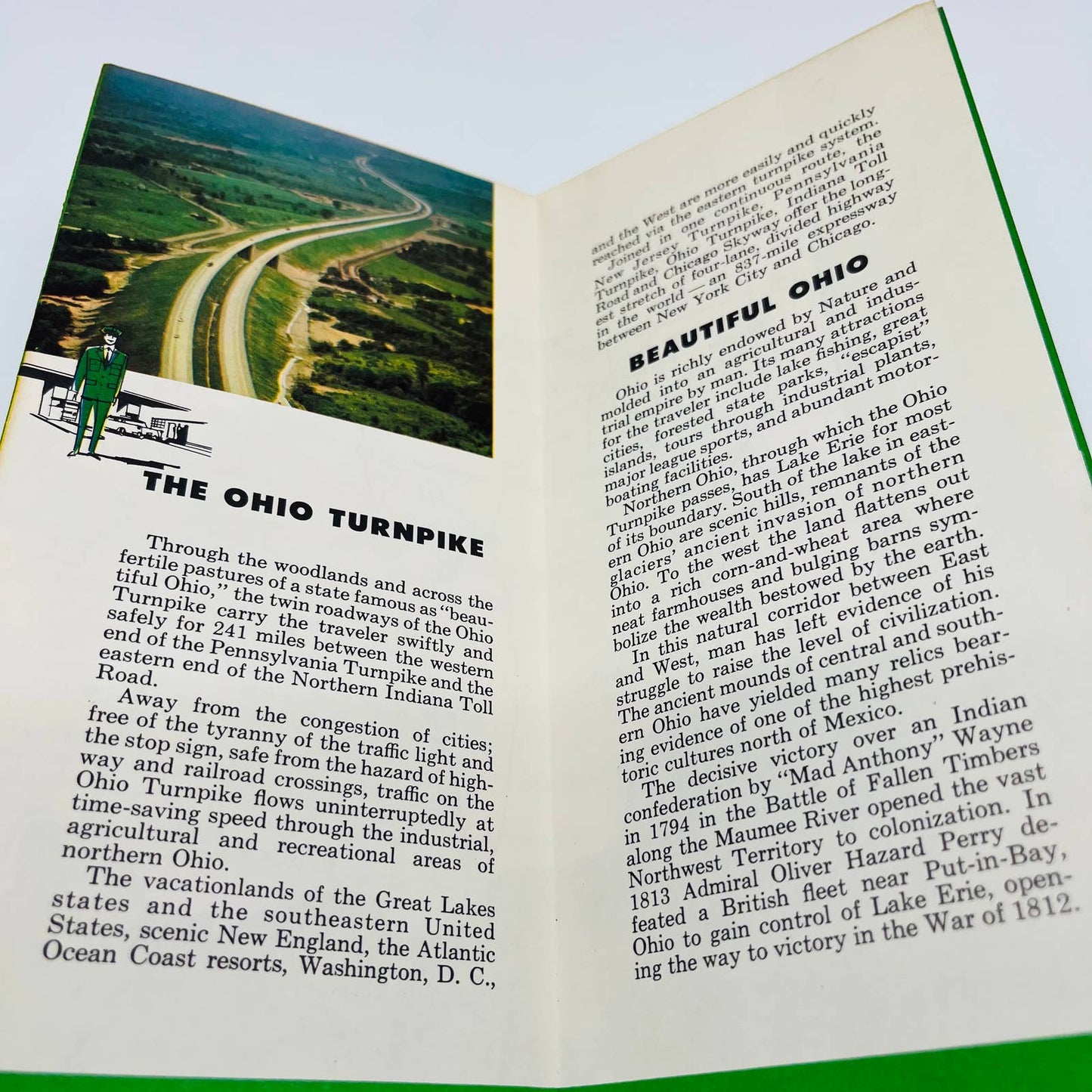 Vintage c1950 Ohio Turnpike Fold Out Map & Travel Sightseeing Guide C2