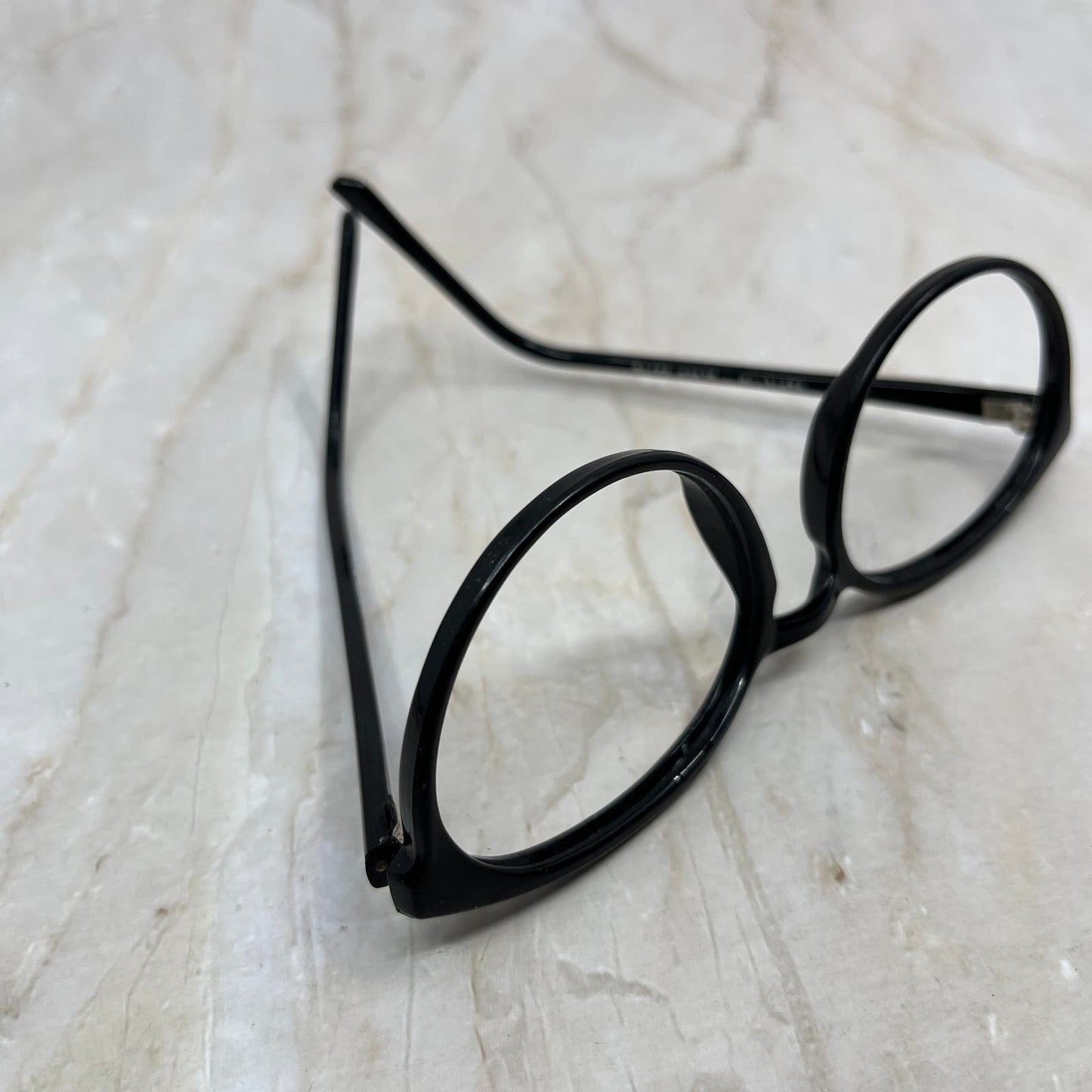 Vtg Ladies' Black Plastic Papillion Oversize Cat Eye Eyeglasses Frames TJ9G1-6