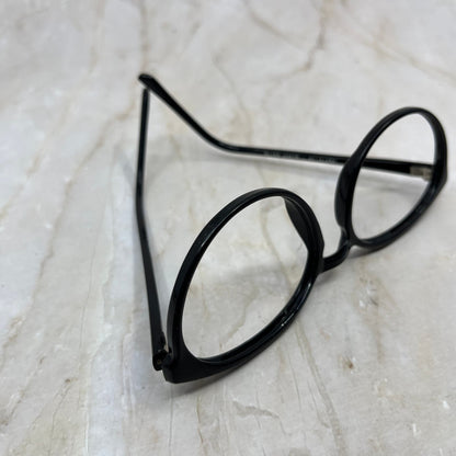 Vtg Ladies' Black Plastic Papillion Oversize Cat Eye Eyeglasses Frames TJ9G1-6