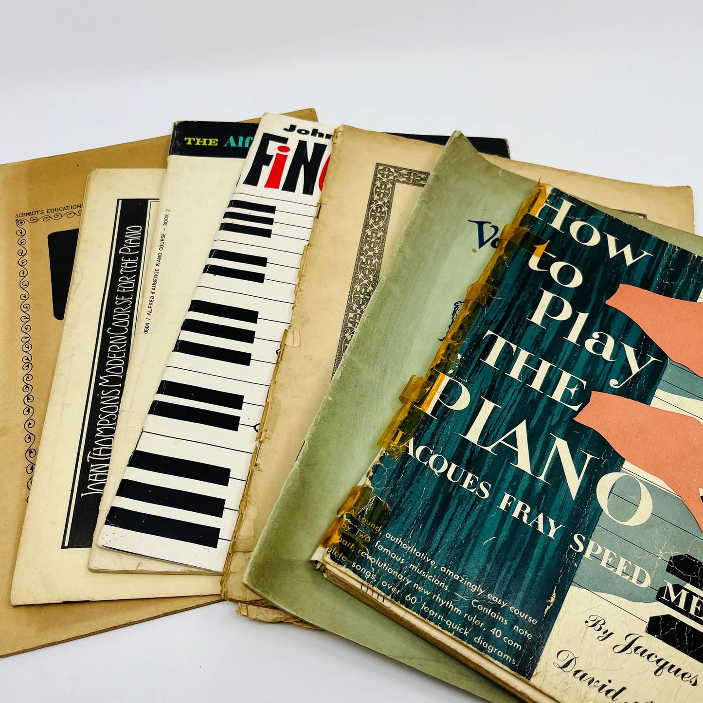 1909-1963 Lot of 7 Piano Instruction Sheet Music Books M1-4