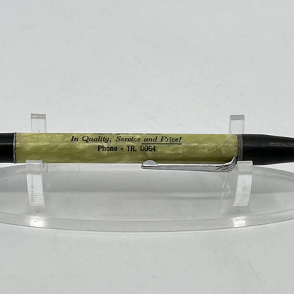 Vtg Mechanical Pencil Celluloid Marble Bishop's No Price Tag on Our Service SD7